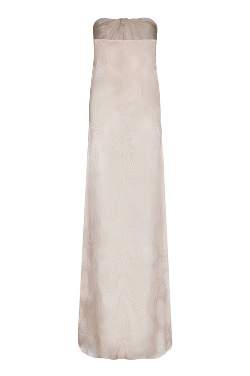 Cayetana Silk Jacquard Maxi Dress / Ivory Rainforest